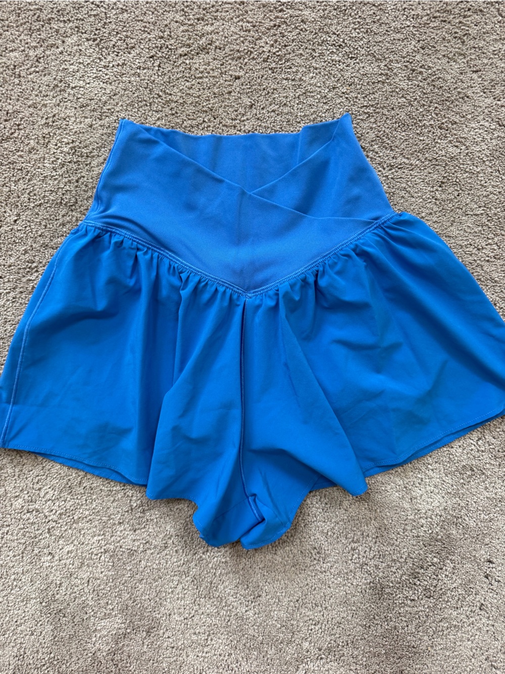 Aerie Electric Blue High-Waist Flowy Shorts